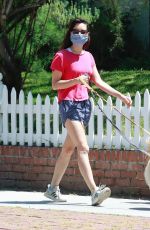 AUBREY PLAZA in Shorts Out with Her Dogs in Los Angeles 05/02/2020