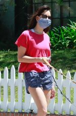 AUBREY PLAZA in Shorts Out with Her Dogs in Los Angeles 05/02/2020