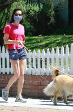 AUBREY PLAZA in Shorts Out with Her Dogs in Los Angeles 05/02/2020