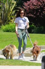 AUBREY PLAZA Out with Her Dogs in Los Feliz 05/03/2020