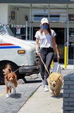 AUBREY PLAZA Out with Her Dogs in Los Feliz 05/09/2020