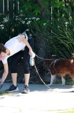 AUBREY PLAZA Out with Her Dogs in Los Feliz 05/16/2020