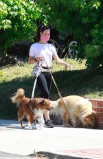 AUBREY PLAZA Out with Her Dogs in Los Feliz 05/16/2020