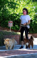 AUBREY PLAZA Out with Her Dogs in Los Feliz 05/16/2020