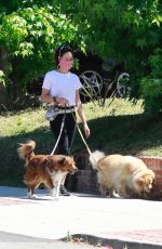 AUBREY PLAZA Out with Her Dogs in Los Feliz 05/16/2020