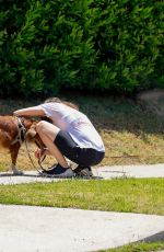 AUBREY PLAZA Out with Her Dogs in Los Feliz 05/24/2020