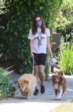 AUBREY PLAZA Out with Her Dogs in Los Feliz 05/24/2020