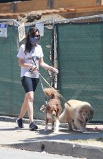 AUBREY PLAZA Out with Her Dogs in Los Feliz 05/24/2020