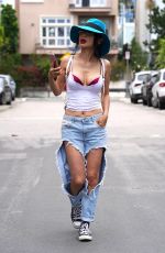 BAI LING in Ripped Denim Out in Santa Monica 05/12/2020