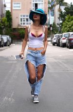 BAI LING in Ripped Denim Out in Santa Monica 05/12/2020