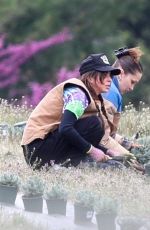 BELLA HADID Planting Herbs at a Local Family Estate in New Hope 04/30/2020