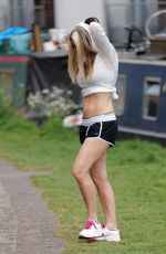 CAPRICE BOURRET in a Crop Top and Shorts Out Jogging in London 05/20/2020