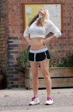 CAPRICE BOURRET in a Crop Top and Shorts Out Jogging in London 05/20/2020