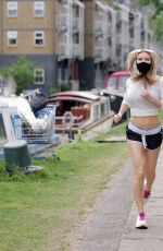CAPRICE BOURRET in a Crop Top and Shorts Out Jogging in London 05/20/2020