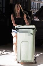 CAPRICE BOURRET in Denim Shorts Taking Out Trash in London 05/04/2020