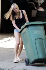 CAPRICE BOURRET in Denim Shorts Taking Out Trash in London 05/04/2020