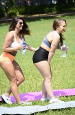 CARMEN VALENTINA and DONNA BELLA at a Park in Miami 05/24/2020
