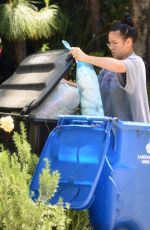 CASSIE VENTURA Takes Trash Bins Outside Her Home in Hollywood Hills 05/05/2020