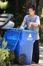 CASSIE VENTURA Takes Trash Bins Outside Her Home in Hollywood Hills 05/05/2020