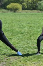 CHLOE and MADDY ROSS Workout at a Park in Chigwell 05/04/2020