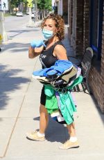 CLAUDIA WLLS Outside Her Shop in Studio City 05/29/2020