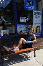 CLAUDIA WLLS Outside Her Shop in Studio City 05/29/2020