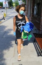 CLAUDIA WLLS Outside Her Shop in Studio City 05/29/2020