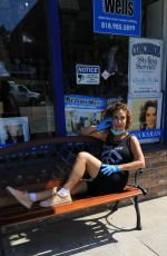 CLAUDIA WLLS Outside Her Shop in Studio City 05/29/2020