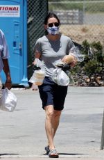 COURTENEY COX Wearing a Mask at Farmer