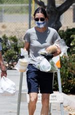 COURTENEY COX Wearing a Mask at Farmer