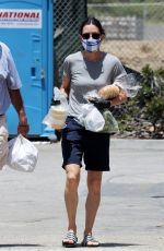 COURTENEY COX Wearing a Mask at Farmer