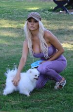 COURTNEY STODDEN Out with Her Dog in Moorpark in Studio City 05/28/2020