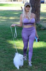 COURTNEY STODDEN Out with Her Dog in Moorpark in Studio City 05/28/2020