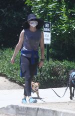 COURTNEY THORNE-SMITH Out with Her Dogs in Pacific Palisades 05/01/2020 