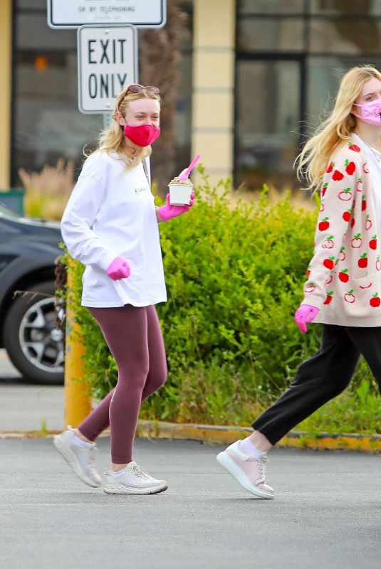 DAKOTA and ELLE FANNING Out in Los Angeles 05/12/2020