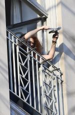 DEBRA MESSING at Her Balcony in New York 05/03/2020