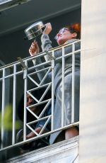 DEBRA MESSING at Her Balcony in New York 05/12/2020