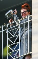 DEBRA MESSING at Her Balcony in New York 05/12/2020