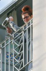 DEBRA MESSING at Her Balcony in New York 05/12/2020
