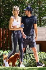 DEVON WINDSOR and Johnny Barbara Out with Their Dog in Miami 05/01/2020