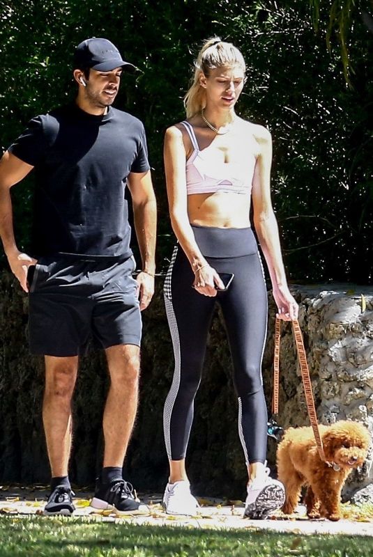 DEVON WINDSOR and Johnny Barbara Out with Their Dog in Miami 05/01/2020