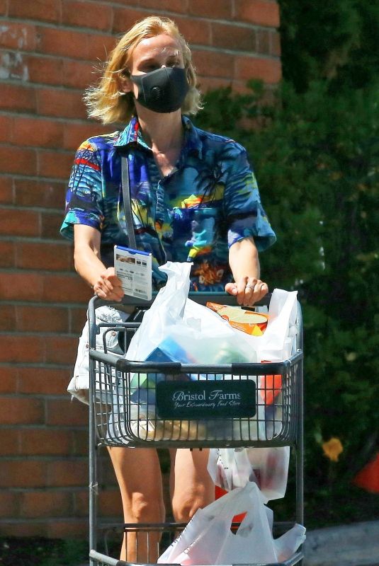 DIANE KRUGER in Denim Shorts Out Shopping in Los Angeles 05/19/2020