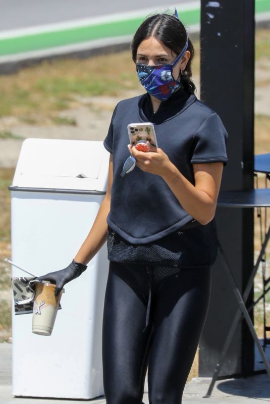 EIZA GONZALEZ Wearing a Mask Out for Coffee in Beverly Hills 05/19/2020