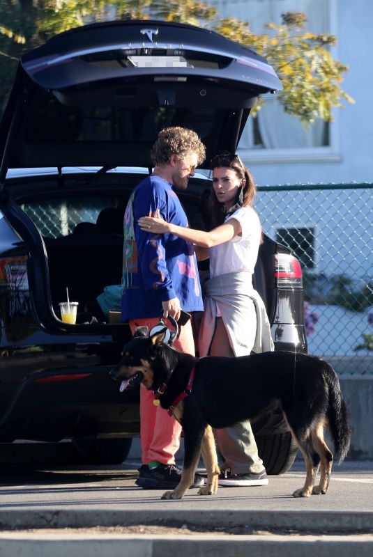 EMILY RATAJKOWSKI and Sebastian Bear McClard Out with Their Dog in Venice Beach 05/12/2020