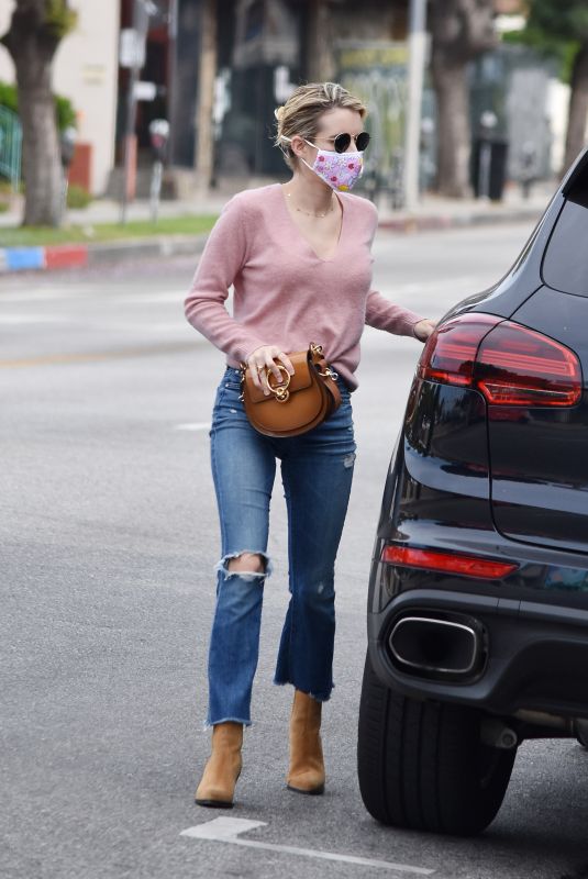 EMMA ROBERTS in Denim Out for Coffee in Los Angeles 05/30/2020