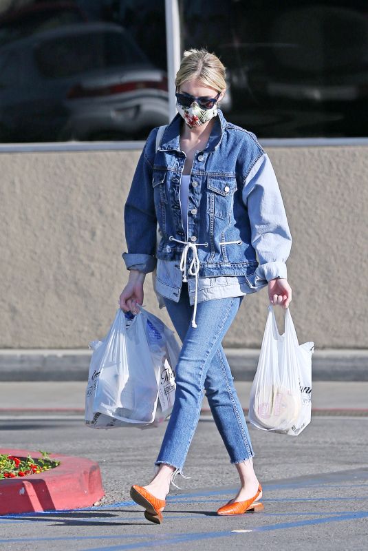 EMMA ROBERTS in Double Denim Out Shopping in Los Angeles 05/10/2020