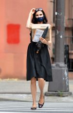 FAMKE JANSSEN Wearing a Black Mask Out and About in New York 05/26/2020