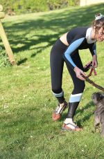 GEORGIA HARRISON Out with Her Dog at a Park in Loughton 05/07/2020