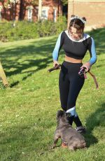 GEORGIA HARRISON Out with Her Dog at a Park in Loughton 05/07/2020