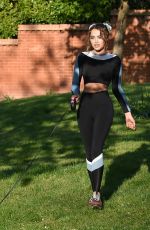GEORGIA HARRISON Out with Her Dog at a Park in Loughton 05/07/2020